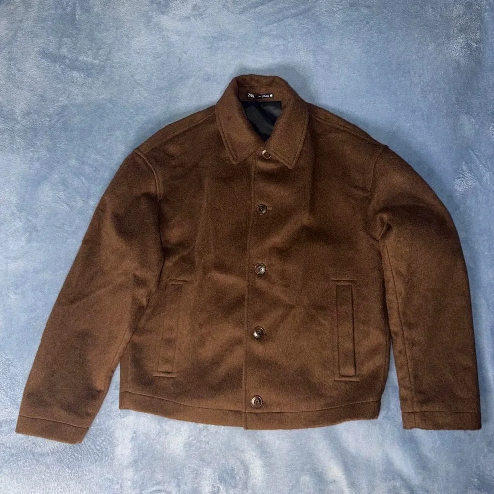 Zara wool-blend buttoned jacket